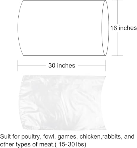 Large Turkey Shrink Bags 30Pcs 16x30In Chicken Bags Heat Shrink for Freezer by Morepack - Used condition - Image 2