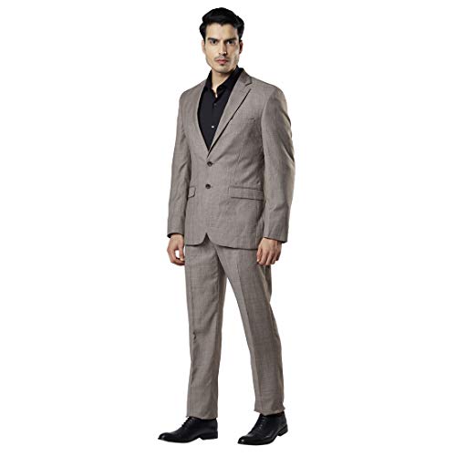 Image of Raymond Wool Blend Men's Full Sleeve Contemporary FIT Medium Fawn Formal Suit
