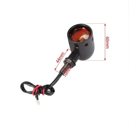 Luces intermitentes de motocicleta traseras color ámbar con rosca 10 mm para Bobber 4