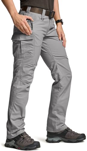CQR Women's Flex Stretch Tactical Pants, Water Resistant Ripstop Cargo Work Pants with Pockets for Outdoor & Hiking