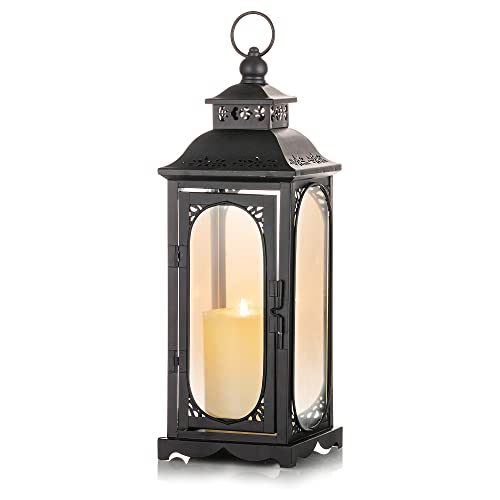 Romadedi Laterne Groß für Draußen - 35cm Schwarz Vintage...