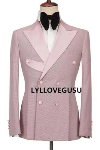 Stylish 2 Piece Double Breasted Suit Men Slim Fit Suits for Wedding Point Lapel Formal Business Groom Tuxedo2