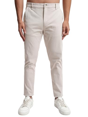 Image of Highlander Men's Slim Fit Formal Trousers | Ankle Length |Smart Trousers for Men | Chino Trousers for Men|Elegant Design | Comfortable Fabric for Daily Work & Formal Occasions