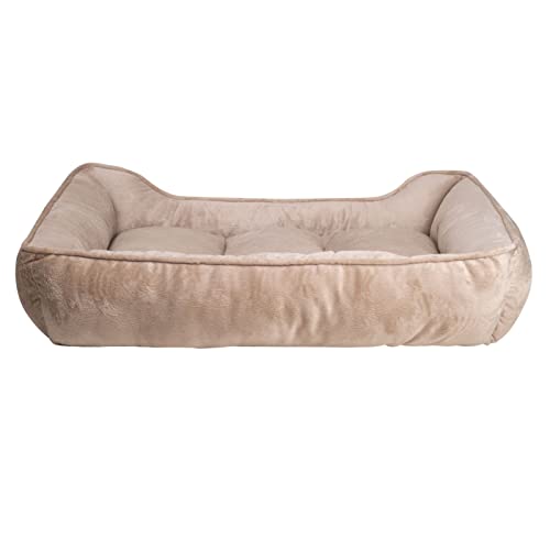 Long Rich Textiles Classic Solid Rectangle Dog And Pet Bed, Large, Tan/Taupe/Camel By Happycare Textiles, 24"X34" #TOP2