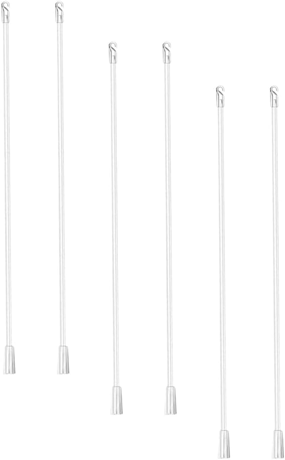 Ipetboom 6Pcs Blind Wands, Vertical Wand Control Handle Stick Clear Window Blind Rod with Hooks and Grips Vertical Blinds Replacement Parts Blind Opener Accessory, White
