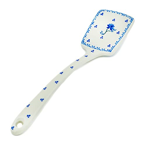 Authentic Polish Pottery Spatula in Blue Grapevine Design Handmade in Boles?awiec Poland by Ceramika Artystyczna + Certificate of Authenticity
