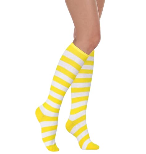 Image of Striped Knee High Socks for Women Outdoor Sport Athletic Stripe Casual Tube Socks