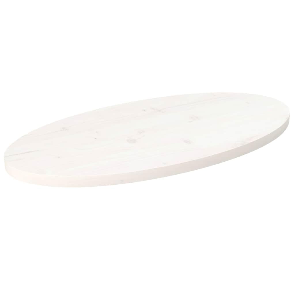 Tablero blanco 70 x 35 x 2,5 cm madera maciza de pino ovalado