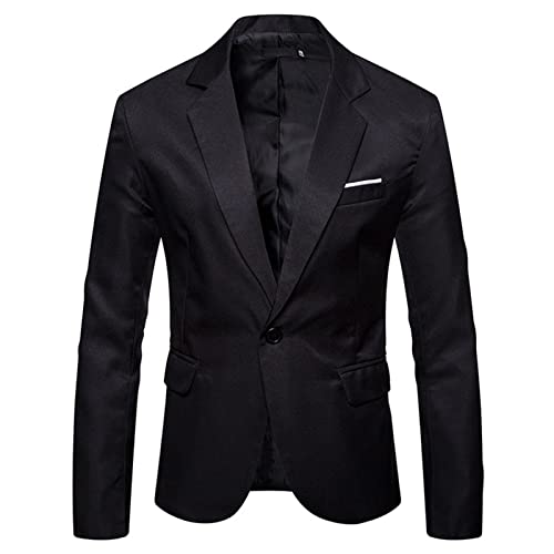 Men's Lightweight 1 Button Sport Coat Casual Solid Slim Fit Suit Jacket Notch Lapel Business Party Blazer