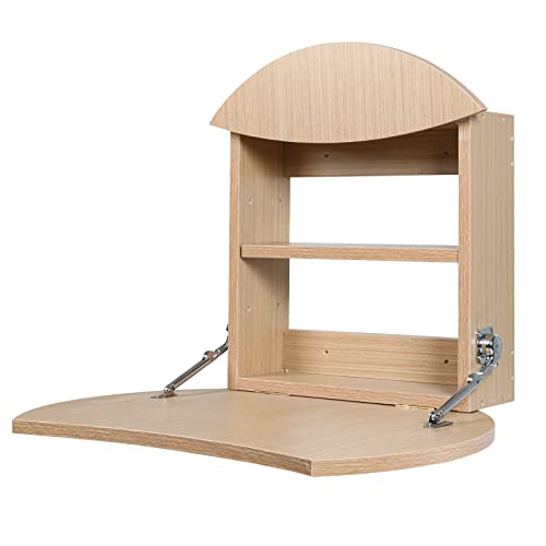 Kikoqeen Mounted Dressing Tables, Folding Wall Table Floating Desk For Make Up, Multifunctional Space Saving Tabletop Writing Table With Storage Drawer & Shelves For Home Bedroom Office #TOP20