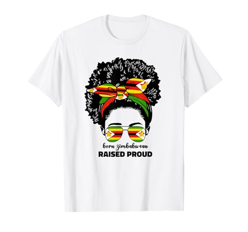 Proud Zimbabwe Flag For Women Girl Zimbabwean Pride Roots T-Shirt