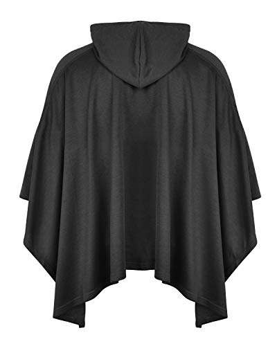 Men's Oversized Batwing Sleeves Hooded Poncho Cape4