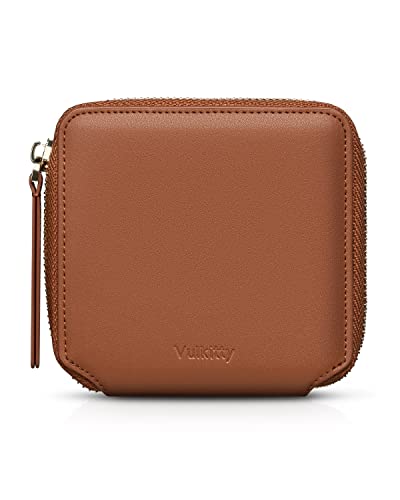 Image of Vulkitty Women Leather Wallet RFID Blocking Bifold Slim Coin Purse Credit Card Holder with Zipper Pocket Case