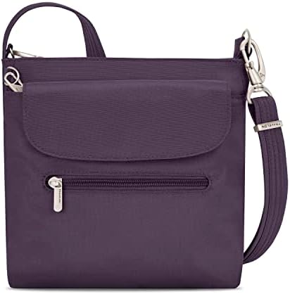 Travelon Women's Anti-Theft Classic Mini Shoulder Bag Sling Tote, Purple, One Size