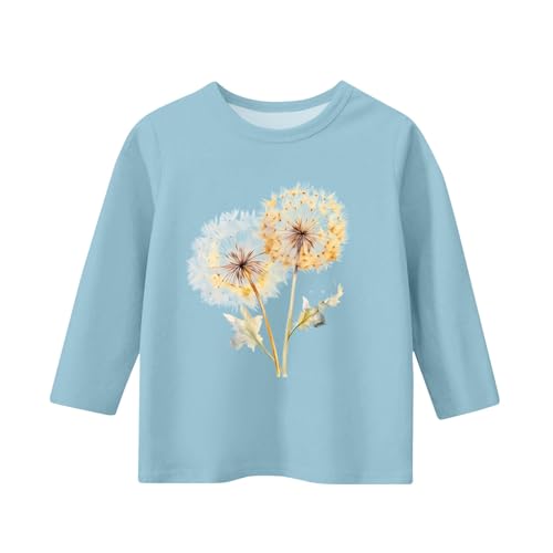 Cute Tops for Teen Girls 3/4 Length Sleeve Fall Hawaiian Shirts 4T Beach Crewneck Tops Casual Clothes Trendy 3-14 Years2