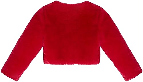 Image of Lilax Girls Cozy Faux Fur Long Sleeve Crew Neck Dress Coat