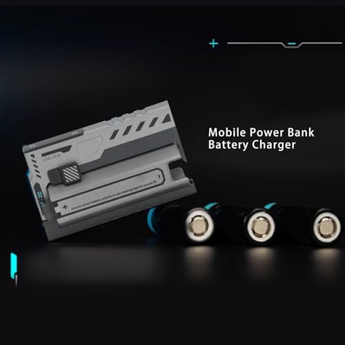Caricabatteria Mobile 2 in 1 Power Bank Portatile con Custodia di Ricarica Universale, Alimentatore Sostitutivo per Batteria al Litio 20700, Carica Rapida e Compatto
