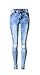 Produktbild iRachel Damen Jeans Skinny Röhrenjeans Bleistifthose Hose Denim Dünn Rise Ripped Loch Bleistift Hose