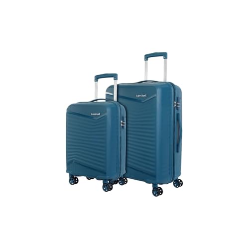 Image of Kamiliant by American Tourister Rock-Lite 66L Hard Sided Trolley Bag for Men & Women with 3 Digit Combination Lock, Set of 2pc (Small & Medium) - Deep Ocean