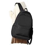 WEPLAN School Backpack School Bag for Teenage Girls Boys College Rucksack Lightweight Schoolbag Casual Backpack Dayback Women Bookbag College Waterproof 14 Inch Laptop Backpacks,A1-Black