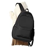 WEPLAN Schulrucksack Teenager Mädchen Rucksack Schule Jungen Schultasche Schulrucksack für College Rucksack Damen Wasserdichter Schultaschen School Bag Backpack Work Travel Casual Daypacks,Schwarz