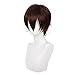 Swiking Mens Short Brown Wigs Women Fluffy Curly Hair Anime Cosplay Party Daily Costume Pixie Women Wig Unisex Full Wig(Brown)