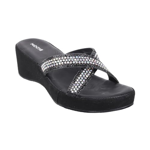 Image of Mochi Women Wedge Heel Beaded & Comfort Sandal