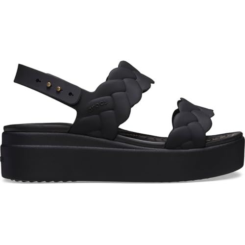Crocs Women's Brooklyn Woven Low Wedge Sandals Black Woven 9 Medium by Crocs - Used condition - Image 5