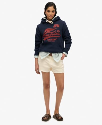 Superdry Sweat à capuche High Flyers pour femme, bleu marine foncé, 38, Bleu marine foncé, 40