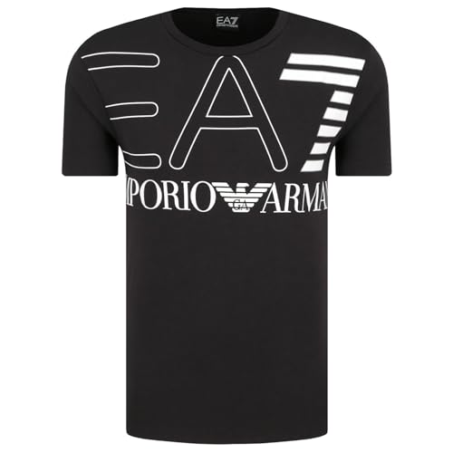 Emporio Armani Camiseta para hombre EA7 6GPT11 PJ02Z, manga corta, cuello redondo, Negro , S