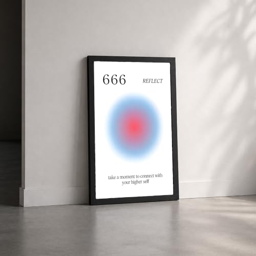 Image of 666 Reflect Premium Framed Wall Poster (12x18 Inch) | inchTake a Moment to Connect With Your Higher Self inch Inspirational Wall Art | Spiritual & Mindfulness Decor for Bedroom, Living Room, Office & Workspace | Ready-to-Hang Display Frame
