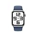 Apple Watch SE (2. Generation) GPS 40 mm Smartwatch mit Aluminiumgehäuse in Silber und Sportarmband in Denim (S/M). Fitness und Schlaftracker, Unfallerkennung, Herzfrequenzmesser, Retina Display