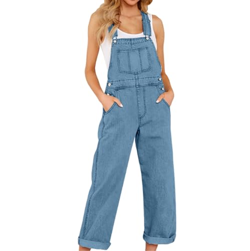 Salopette en jean pour femme ronde ou mince résolvant les problèmes de taille