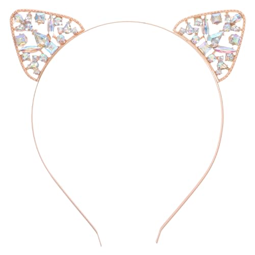 FRCOLOR Cat Ears Headband Glitter, Crystal Cat Ear Headband