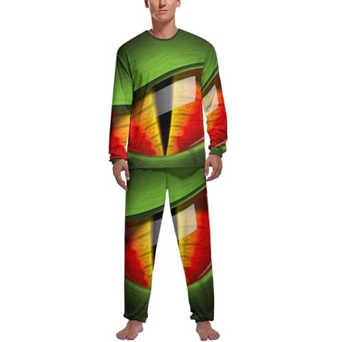 Pyjama homme haut et bas manche longue Oeil Vert en textile premium