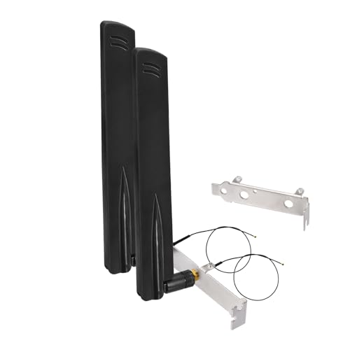 Eightwood WiFi 6 6E Antenna Tri-Band 2.4GHz 5GHz 6GHz + 10in IPEX MHF4 to PR-SMA Cable + Computer Slot Bracket for M.2 NGFF Wireless Network Card