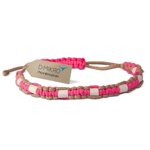 EM Collier en céramique pour animaux de compagnie (chien et chat) avec pipes en céramique EM (gris) - Réglable (beige-rose, 25-35 cm)