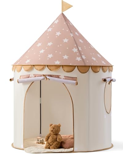 Tiny Land Kids Play Tent – Khaki Castle Tent for Kids...