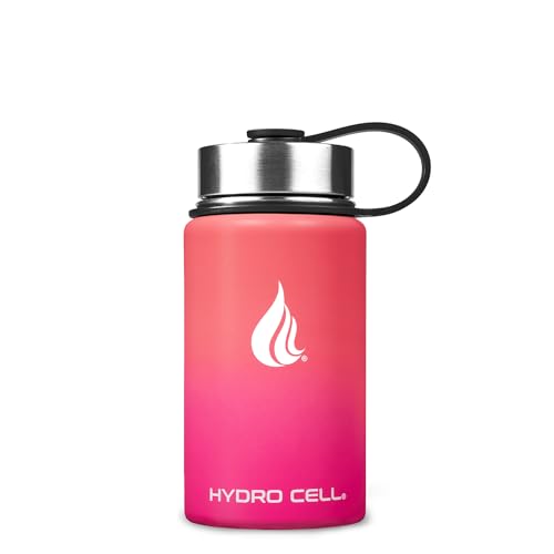 Image of HYDRO CELL Stainless Steel Insulated Water Bottle with Straw - For Cold & Hot Drinks - Metal Vacuum Flask with Screw Cap and Modern Leakproof Sport Thermos for Adults (Coral /Punch 14oz)