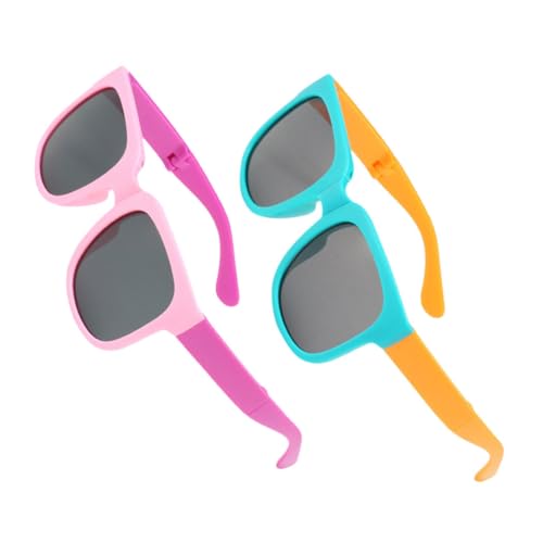 2 Pairs Foldable Sunglasses for Summer Fun Stylish Frame Sunglasses for Boys and Lightweight and Easy to Clean Design for Outdoor Activities and Festivals
