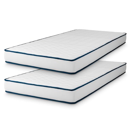 COSMOS - Materasso Memory 90 x 200 cm - Pack x2 Singolo Modello Upsilon Promo - Alto 15 CM - Anallergico Antiacaro - Alleviamento Punti di Pressione 7 Zone - Lattice Blue