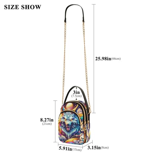 One Shoulder Handbags Colorful Phone Wallet Chain Strap Purse Quilted Zipper Designer Bowler Tote Colorful Playful Lion Galaxy3