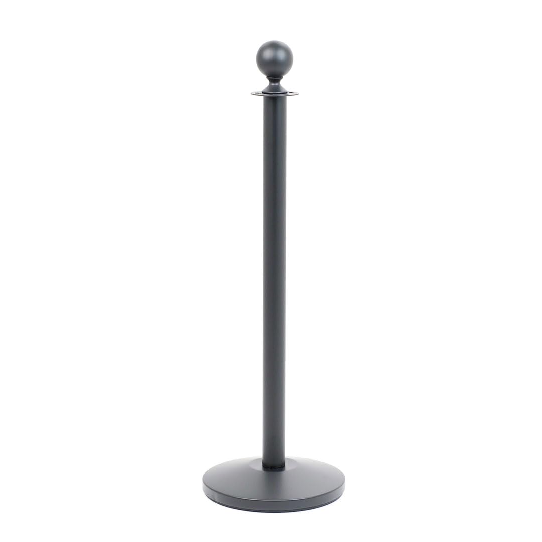 Danieli - Colonnina Segnapercorso per Cordoni Intrecciati 2 Metri. Base Conica con Anello Antiruggine in ABS Nero. Ideale come Paletti di Delimitazione in Hotel, Musei, Teatri. (Nero Opaco)