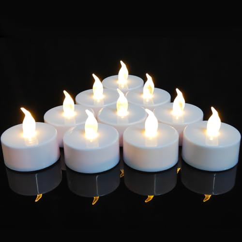 Jialine LED Teelichter 12 Stück Flammenloses batterie kerzen,...