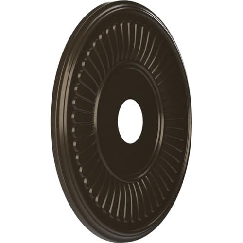 Image of 19 inchOD x 3 1 /2 inchID x 1 inchP Berkshire Thermoformed PVC Ceiling Medallion (Fits Canopies up to 8 3 /8 inch), Metallic Dark Bronze