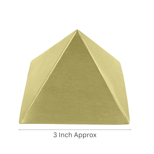 Image of Pure Brass Hollow Pyramid | 3-Inch | Boost Positive Vastu Energy for Home, Office, Factory & Plot | Powerful Remedies for Health & Wealth