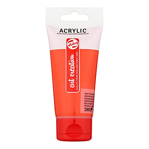 Talens Art Creation Acrylfarbe - Naphtholrot hell 398-75 ml Tube - halbdeckend - gute Lichtechtheit - pastöse Konsistenz - schnelltrocknend - vielseitig einsetzbar für verschiedene Untergründe