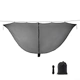 Red portátil ligera para hamacas y camping - 340 cm x 140 cm transpirable 210T nailon mosca escudo con malla de alta densidad, plegado compacto (negro)