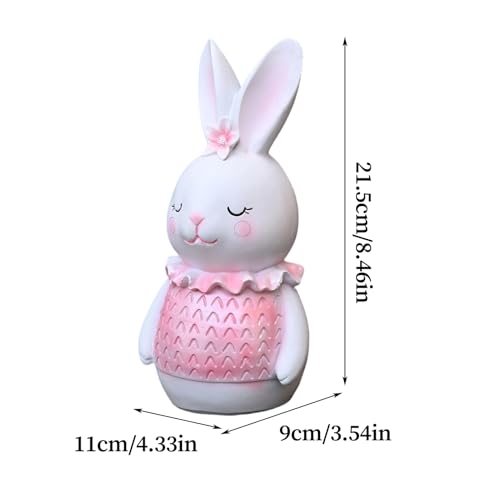 Figuras de conejo duraderas de resina mini para embellecer estantes y balcones 6