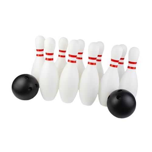 F Fityle Set de Quilles pour Enfants avec 10 Quilles et 2 Boules, Jeu D'extérieur, 30cm